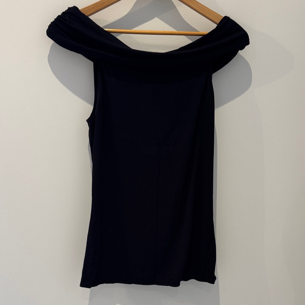 Max Studio Elegant Black Off-Shoulder Tank Top
